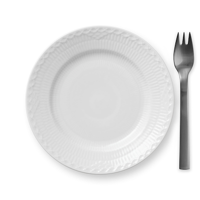 Royal Copenhagen Hvid Halvblonde flad tallerken 17 cm