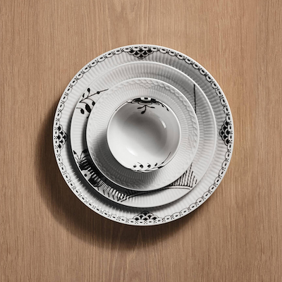 Royal Copenhagen Hvid Halvblonde flad tallerken 17 cm