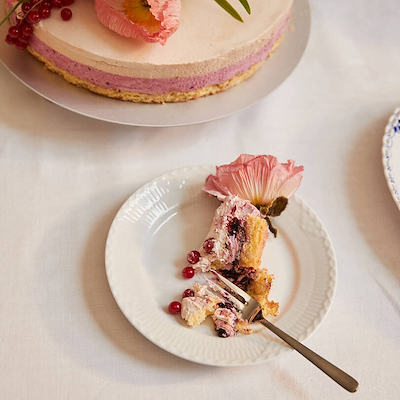 Royal Copenhagen Hvid Halvblonde flad tallerken 17 cm