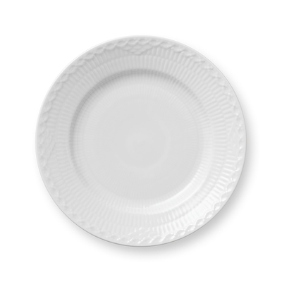 Royal Copenhagen Hvid Halvblonde flad tallerken Ø 17 cm