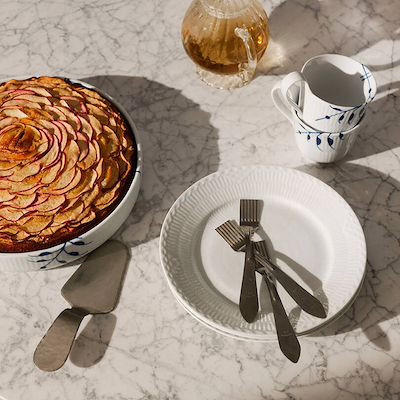 Royal Copenhagen Hvid halvblonde flad tallerken 19 cm