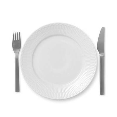 Royal Copenhagen Hvid halvblonde flad tallerken 22 cm