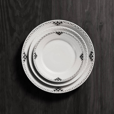 Royal Copenhagen Hvid halvblonde flad tallerken 22 cm