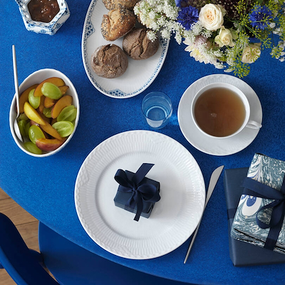 Royal Copenhagen Hvid halvblonde flad tallerken 22 cm