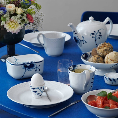 Royal Copenhagen Hvid halvblonde flad tallerken 22 cm