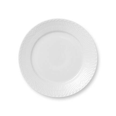 Royal Copenhagen Hvid Halvblonde flad tallerken Ø 22 cm