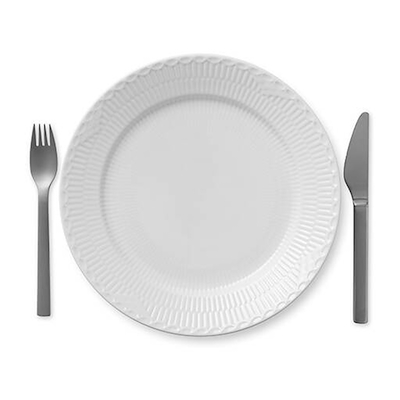 Royal Copenhagen Hvid halvblonde flad tallerken 27 cm