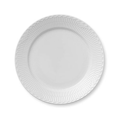 Royal Copenhagen Hvid Halvblonde flad tallerken Ø 27 cm