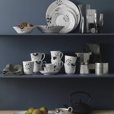 Royal Copenhagen sort Mega Riflet termokop 26 cl