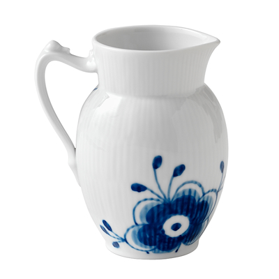 Royal Copenhagen blå Mega Riflet kande 0,38 liter