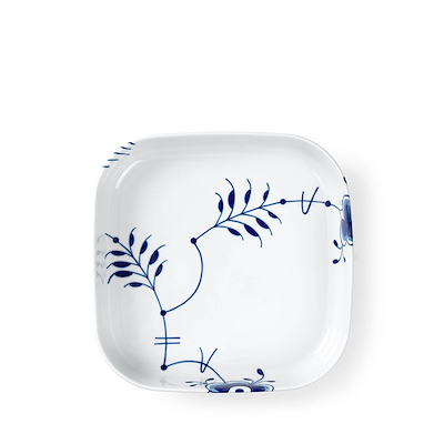 Royal Copenhagen Blå Mega Riflet firkantet ovnfast fad 25x25 cm