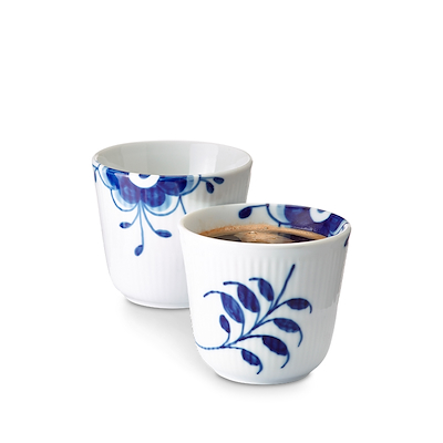 Royal Copenhagen Blå Mega Riflet termokrus 26 cl 2 stk.