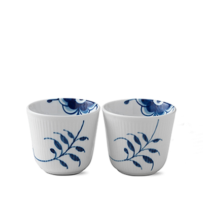 Royal Copenhagen Blå Mega Riflet termokrus 26 cl 2 stk.