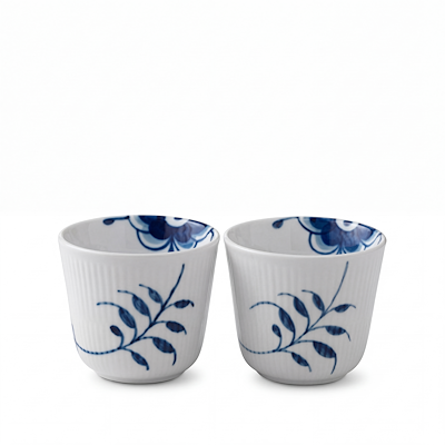 Royal Copenhagen Blå Mega Riflet termokrus 26 cl 2 stk