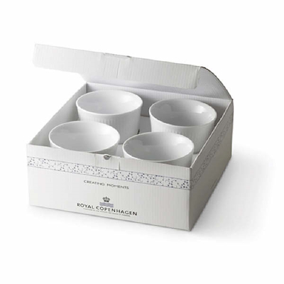 Royal Copenhagen hvid Riflet termokrus 26 cl 4 stk