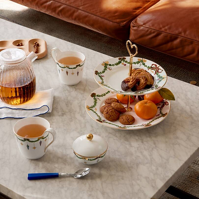 Royal Copenhagen Stjerne Riflet Jul etagere 23 cm