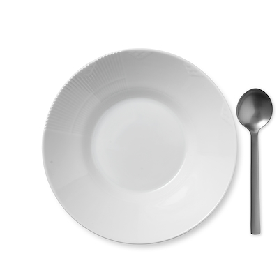 Royal Copenhagen hvid Elements dyb tallerken 25 cm