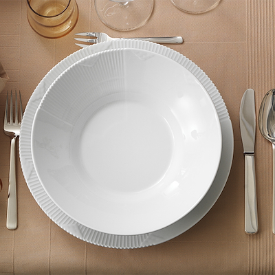 Royal Copenhagen hvid Elements dyb tallerken 25 cm