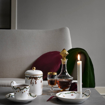 Royal Copenhagen Stjerne Riflet Jul kop med underkop