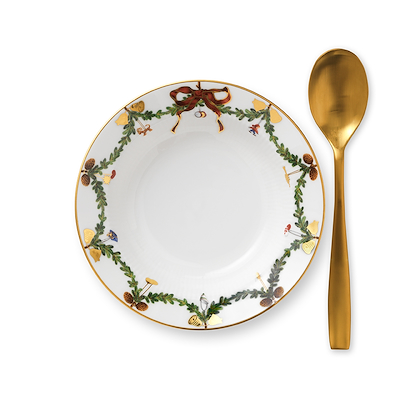 Royal Copenhagen Stjerne Riflet Jul dyb tallerken 17 cm
