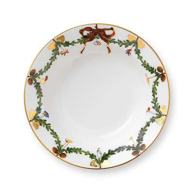 Royal Copenhagen Stjerne Riflet Jul dyb tallerken Ø 17 cm