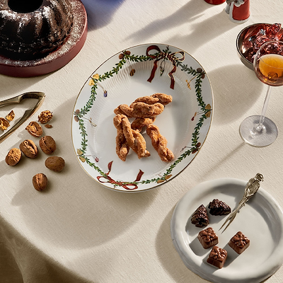 Royal Copenhagen Stjerne Riflet Jul ovalt fad 34 cm