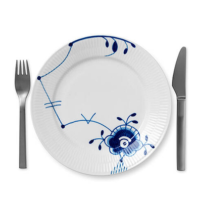 Royal Copenhagen Blå Mega Riflet nr. 6 tallerken 22 cm