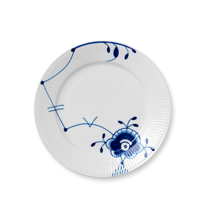 Royal Copenhagen Blå Mega Riflet tallerken nr. 6 Ø 22 cm