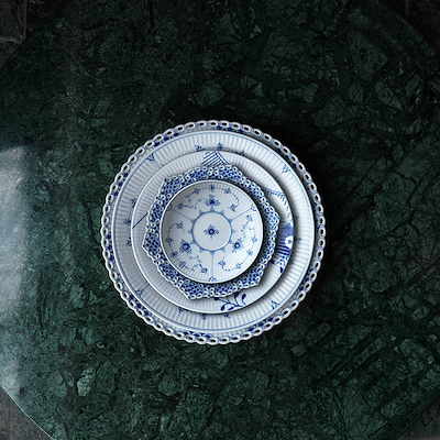 Royal Copenhagen Blå Mega Riflet nr. 2 tallerken 22 cm