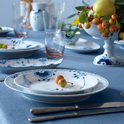 Royal Copenhagen Blå Mega Riflet nr. 2 tallerken 22 cm
