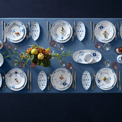 Royal Copenhagen Blå Mega Riflet nr. 2 tallerken 22 cm