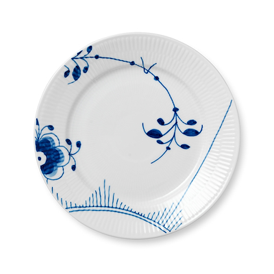 Royal Copenhagen Blå Mega Riflet nr. 2 tallerken 22 cm