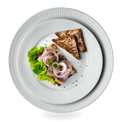 Royal Copenhagen hvid Riflet tallerken 19 cm