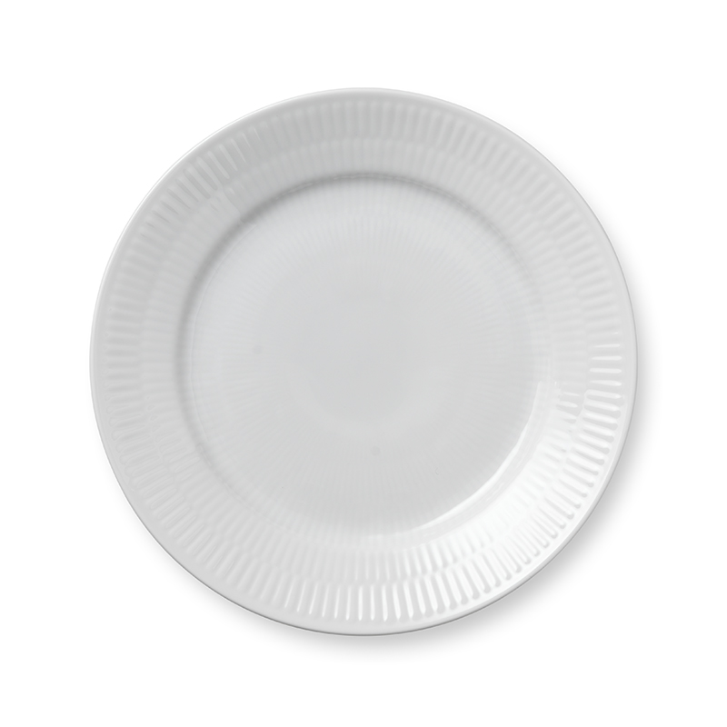 Royal Copenhagen Hvid Riflet tallerken 19 cm