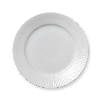 Royal Copenhagen hvid Riflet tallerken 19 cm