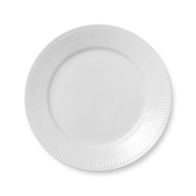 Royal Copenhagen Hvid Riflet tallerken 22 cm