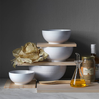 Royal Copenhagen Hvid Riflet skål 310 cl