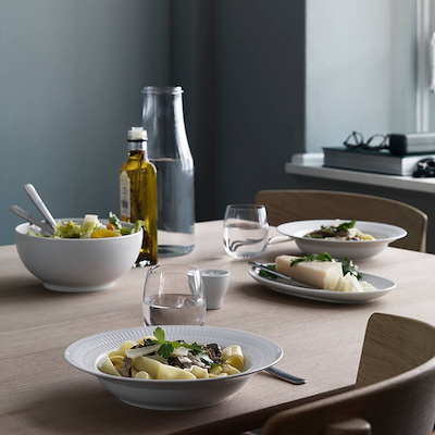 Royal Copenhagen Hvid Riflet skål 310 cl