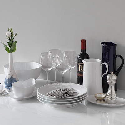 Royal Copenhagen hvid Riflet saucekande 55 cl