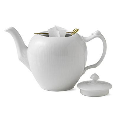 Royal Copenhagen Hvid Riflet tekande 1 liter