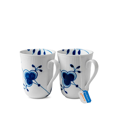 Royal Copenhagen Blå Mega Riflet krus 2 stk. 36 cl