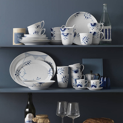 Royal Copenhagen Blå Mega Riflet krus 2 stk. 36 cl