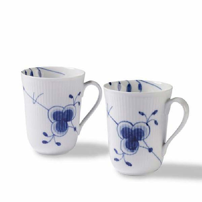 Royal Copenhagen Blå Mega Riflet krus 2 stk. 36 cl