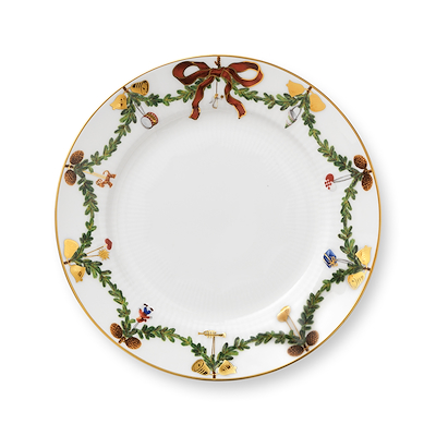 Royal Copenhagen Stjerne Riflet Jul tallerken multifarvet Ø 19 cm