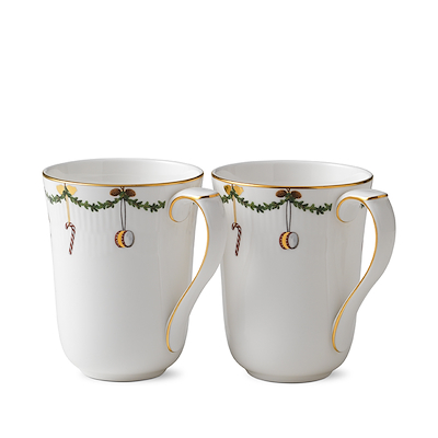 Royal Copenhagen Stjerne Riflet krus 33 cl 2 stk.