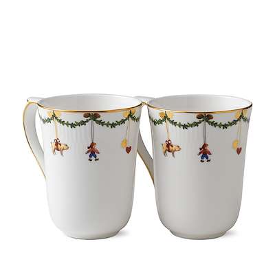 Royal Copenhagen Stjerne Riflet krus 33 cl 2 stk.