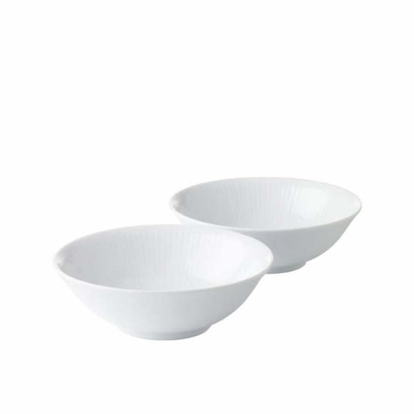 Royal Copenhagen hvid Riflet skål hvid 0,35 cl 2 stk.