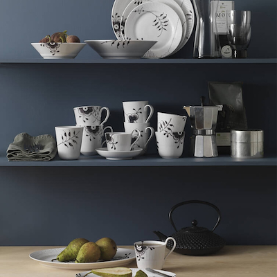 Royal Copenhagen Sort Mega Riflet krus 2 stk. 36 cl