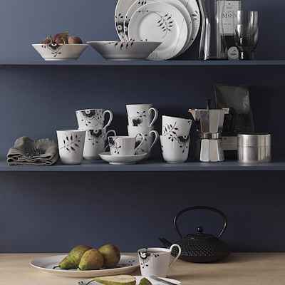 Royal Copenhagen Sort Mega Riflet krus 36 cl 2 stk.