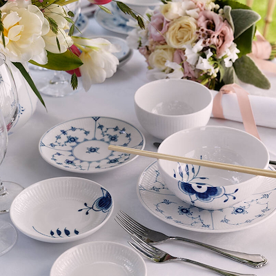 Royal Copenhagen Blå Mega Riflet skål 110 cl